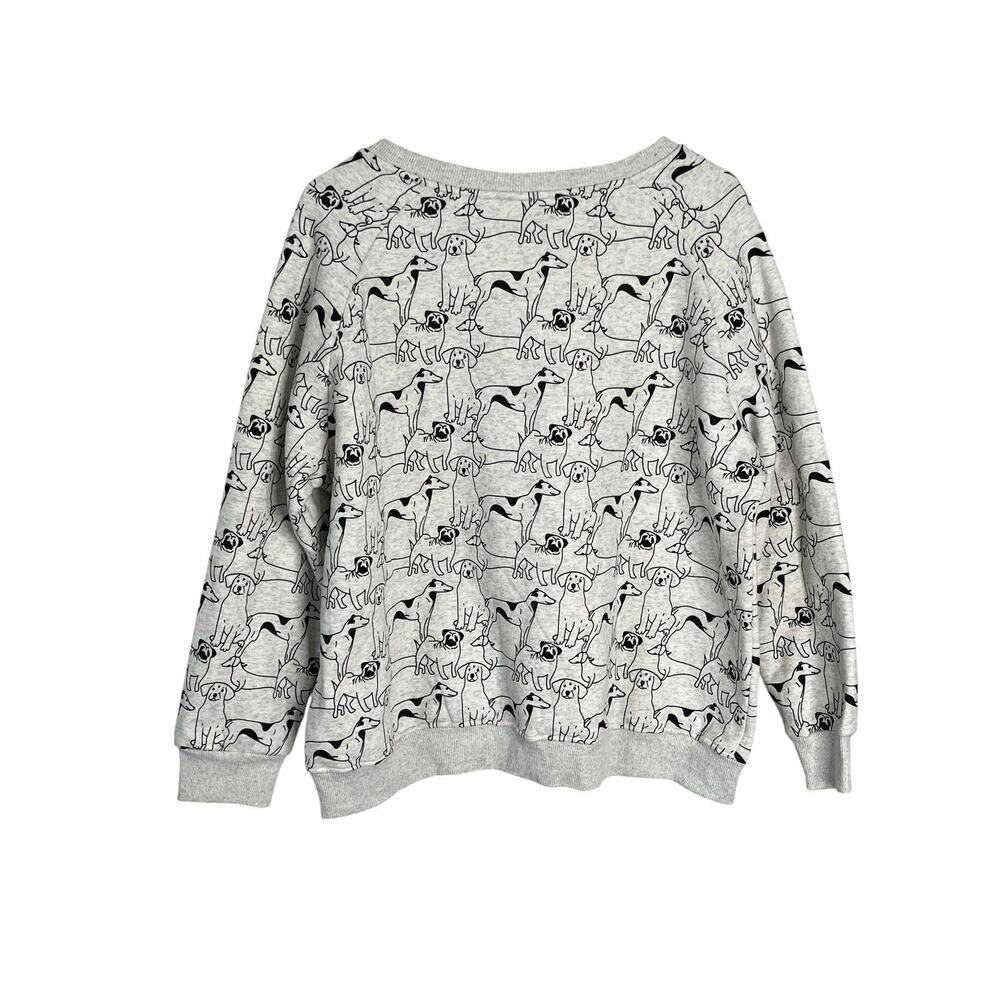 SM Wardrobe SW-08 DOG All Over Sweatshirt Size XL Heather Grey Fleece Puppy NWT - Picture 3 of 8